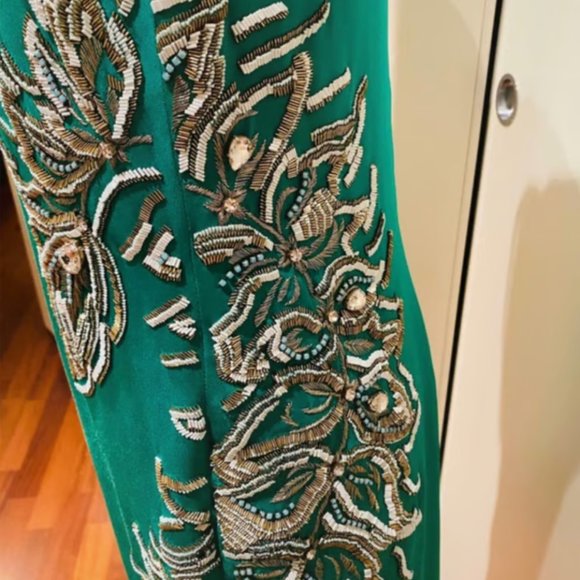 Thakoon green beaded silk dress size 6 - Picture 6 of 8